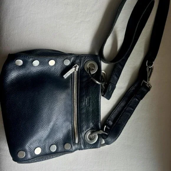 Hammit Medium Leather Nickel Studded Zipper Crossbody Bag, the Tony
